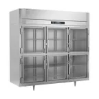 image of Victory RS-3D-S1-EW-HG-HC 86" Three Section Wide Reach-In Refrigerator w/ 6 Glass Swing Half Doors, Stainless Steel, 74 cu. ft.