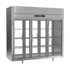 image of Victory RS-3D-S1-EW-PT-G-HC 3-Section Wide Pass-Thru Refrigerator w/ 6 Glass Swing Full Doors, Stainless Steel, 80 cu. ft.