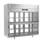 image of Victory RS-3D-S1-EW-PT-HG-HC 3-Section Wide Pass-Thru Refrigerator w/ 12 Glass Swing Half Doors, Stainless Steel, 80 cu. ft.