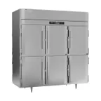 image of Victory RS-3D-S1-PT-HD-HC 78" 3-Section Pass-Thru Refrigerator w/ 12 Solid Swing Half Doors, Stainless Steel, 74 cu. ft.