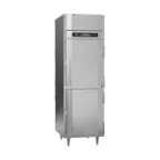 image of Victory RSA-1D-S1-PT-HD-HC 27" 1-Section Pass-Thru Refrigerator w/ 4 Solid Swing Half Doors, Aluminum Interior, 23 cu. ft.