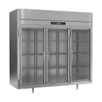 image of Victory RSA-3D-S1-EW-G-HC 86" Three Section Wide Reach-In Refrigerator w/ 3 Glass Swing Full Doors, Aluminum Interior, 74 cu. ft.