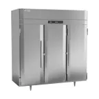 image of Victory RSA-3D-S1-HC 78" 3-Section Reach-In Refrigerator w/ 3 Solid Swing Full Doors, Aluminum Interior, 68 cu. ft.