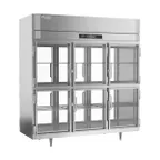 image of Victory RSA-3D-S1-PTHDGDHC 78" 3-Section Pass-Thru Refrigerator w/ 12 Glass Swing Half Doors, Aluminum Interior, 74 cu. ft.