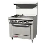 image of Southbend S36D-2GR 36" Gas Restaurant Range w/ (2) Open Burners, 24" Griddle Right, (1) Standard Oven, 139.000 BTU