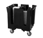 image of Vollrath SAC-6-06 Traex Adjustable Dish Caddy, 32.75W x 27.5D x 30.5H, 6 Compartments, 330 Plate Capacity, Black Plastic, NSF