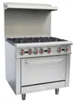 image of Sapphire Manufacturing SE-RA36 36" Gas Restaurant Range w/ (6) Open Burners, (1) Standard Oven, 211.000 BTU