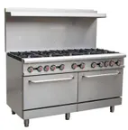 image of Sapphire Manufacturing SE-RA60 60" Gas Restaurant Range w/ (10) Open Burners, (2) Standard Ovens, 362.000 BTU