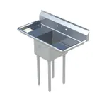 image of Sapphire Manufacturing SMS-1620D 52" One Compartment Sink, 16"W x 20"L Bowl With 2 Drainboards