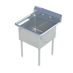 image of Sapphire Manufacturing SMS1821 One Compartment Sink, 23"W X 26-1/2"D X 44-1/4"H