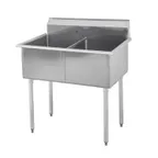 image of Sapphire Manufacturing SMSQ2424-2 51" Two Compartment Sink, 24"W x 24"L Bowl Without Drainboard