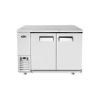image of Atosa USA SBB59GRAUS1 57" Two Section Back Bar Cooler with Solid Door, 15.0 cu. ft.