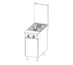 image of Southbend P18C-X 18" Gas Heavy Duty Range w/ (2) Open Burners, (1) Cabinet Base, 90.000 BTU