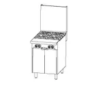 image of Southbend P24C-BB-SU Platinum Heavy Duty Range, Gas, 24"