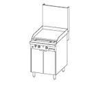 image of Southbend P24C-GG 24" Gas Heavy Duty Range w/ 24" Full Griddle, (1) Caabinet Base, 64.000 BTU