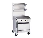 image of Southbend P32A-TT 32" Gas Heavy Duty Range w/ 32" Full Griddle, Thermostatic Controls, (1) Convection Oven, 125.000 BTU
