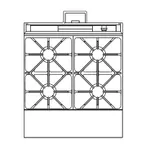 image of Southbend P32N-XX 32" Gas Heavy Duty Range w/ (4) Open Burners, Modular Base, 180.000 BTU