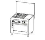 image of Southbend P36A-GGC 36" Gas Heavy Duty Range w/ 24" Griddle Left, 12" Charbroiler Right, (1) Convection Oven, 141.000 BTU