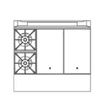 image of Southbend P36N-BHH 36" Gas Heavy Duty Range w/ (2) Open Burners, (2) Hot Top, Modular Base, 134.000 BTU