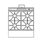 image of Southbend P36N-XX 36" Gas Heavy Duty Range w/ (4) Open Burners, Modular Base, 180.000 BTU