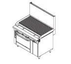 image of Southbend P48A-CCCC 48" Gas Heavy Duty Range w/ 48" Full Charbroiler, (1) Convection Oven, (1) Cabinet Base, 173.000 BTU