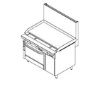 image of Southbend P48D-TTTT 48" Gas Heavy Duty Range, 48" Full Griddle w/ Thermostatic Controls, (1) Standard Oven, (1) Cabinet Base, 173.000 BTU
