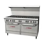 image of Southbend S60AA 60" Gas Restaurant Range w/ (10) Open Burners, (2) Convection Ovens, 350.000 BTU
