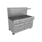 image of Southbend X-4601DD 60" Ultimate Restaurant Range w/ (10) Open Burners, (2) Standard Ovens, 420.000 BTU 