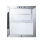 image of Summit SCR215L 17" Countertop Beverage Glass Door Refrigerator in White, 1.7 cu. ft.