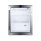 image of Summit SCR314L Countertop Beverage Cooler, 19" Black, 2.1 cu ft, Glass Door with Lock, 34‑46°F, R600a