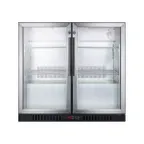 image of Summit SCR7012DB Beverage Merchandiser in Black, Two Swing Glass Door w/ Lock, 7.4 cu. ft.