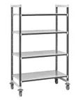 image of Cambro EXMU246078S4480 Camshelving Elements Xtra Mobile Unit, 24W x 60L x 78H, 4-Tier, 900 lbs, Gray
