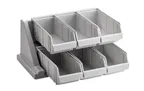 image of Cambro 6RS6480 Organizer Rack – 6 10‑lb Bins, 20‑1/8" L x 17‑1/4" D x 9‑1/4" H, Wall‑Mount, Gray Poly