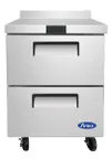 image of Atosa USA MGF8423GR 27" 1-Section WorkTop Refrigerator with Backsplash, 2 Drawers, 7.15 cu. ft.