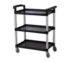 image of Serv-Ware BC-100B-CWP Plastic Bussing Utility Transport Cart w/ 3-Shelf