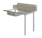 image of Serv-Ware DDT60R-CWP 60" Straight Soiled Dishtable w/ Right Table, 6-1/4"D Sink, 11" Backsplash