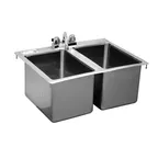 image of Serv-Ware DIS-2C1416-CWP 30" Drop-In Sink, 14"W x 16"L x 10"D Bowl / (2) Compartment 