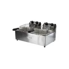image of Serv-Ware EF-06L-2 Full Pot Countertop Electric Fryer w/ 13.20 lbs Oil Capacity, 2 Baskets