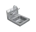 image of Serv-Ware HS10-CWP 12" Wall Mounted Hand Sink with Wrist Faucet - 18 gauge