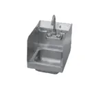 image of Serv-Ware HS10S-CWP 12" Wall Mounted Hand Sink with Wrist Faucet - 18 gauge / 3 Splashes