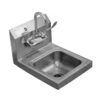 image of Serv-Ware HS15-CWP 17" Wall Mounted Hand Sink with Wrist Faucet - 18 gauge