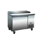 image of Serv-Ware PP44-6-HC 47" Refrigerated Pizza Prep Table w/ 1 Door, (6) 1/3 Pans, 12 cu. ft.