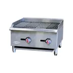 image of Serv-Ware SCBS-24 24" Countertop Gas Radiant Charbroiler w/ (2) Burners, 60.000 BTU