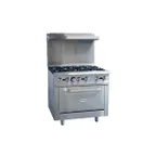 image of Serv-Ware SGR-6B 36" Gas Restaurant Range w/ (6) Open Burners, (1) Standard Oven, 211.000 BTU