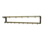 image of Serv-Ware SW-72-CWP Stainless Steel Wall-Mounted Pot Rack w/ (12) Double Prong Hooks 