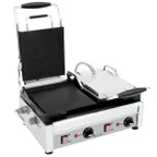 image of Eurodib SFE02360240 Double Panini Sandwich Grill w/ Cast Iron Smooth Plates, 240V