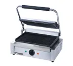 image of Adcraft SG-811E 17" Commercial Sandwich Panini Grill w/ Cast Iron Grooved Plates, 120V