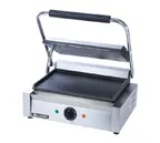 image of Adcraft SG-811E/F 17" Commercial Sandwich Panini Grill w/ Cast Iron Smooth Plates, 120V