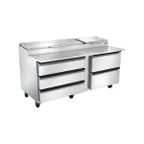 image of Silver King SKPZ72-EDUS2 72" 5 Drawers Refrigerated Pizza Prep Table, (9) 1/3 Pans