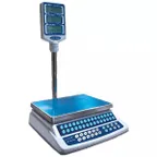 image of Skyfood CK-P60PLUS 60 lb Legal Scale, 9" x 12" Stainless Steel Platter, 6‑Digit LCD, 120V AC, 100+ hr Battery
